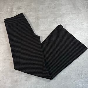 Betabrand black pinstripe flared pants size medium